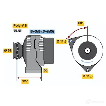 Генератор BOSCH 0123510094 NC (R) 14V 70/120A TC27DS7 1423135532