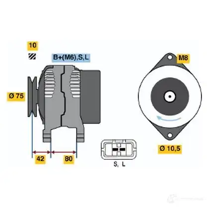 Генератор BOSCH WX3ZVJW 0986038920 389 2 332440 изображение 0