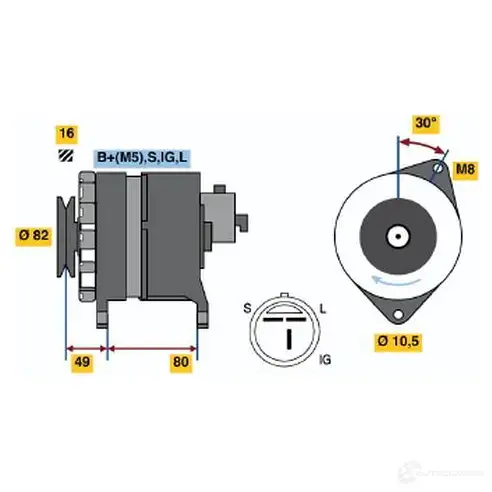 Генератор BOSCH 332880 VDHFMSK 45 00 0986045001 изображение 0