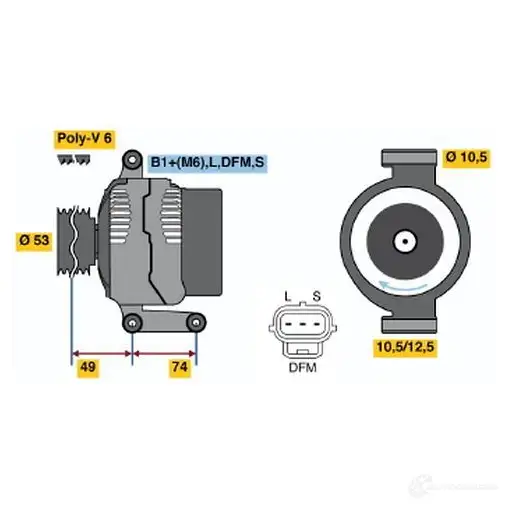 Генератор BOSCH 1437240590 9A MAH 0124415032