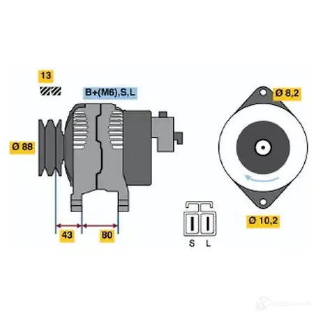 Генератор BOSCH 332570 0986040561 84M98 405 6