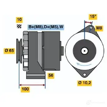 Генератор BOSCH LXJ1IZX 304918 0120489377 K1 (R) 14V 20/45A