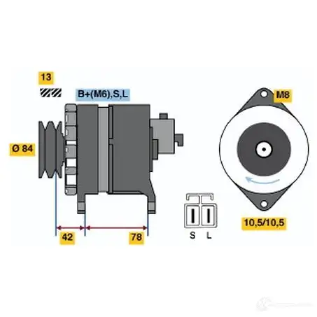 Генератор BOSCH 333008 0986046421 ZZHDF9 4 642