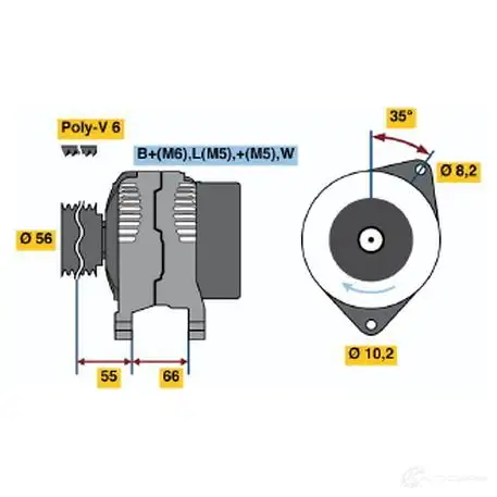 Генератор BOSCH 332518 YVITJH2 0986040001 40 00
