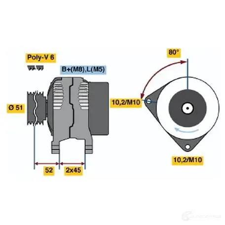 Генератор BOSCH 0986045211 332893 452 1 VAALCO