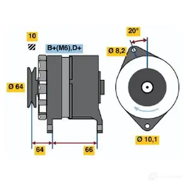 Генератор BOSCH 304910 0120489344 NM9ZMW K1 (R) 14V 23/55A изображение 0