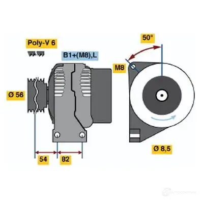 Генератор BOSCH AL0756N NCB1 (<) 14V 70/120A 305474 0124515017 - Изображение 1