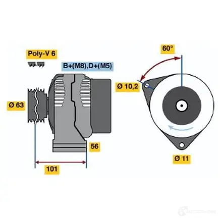 Генератор BOSCH 451 9 0986045191 332891 G350KJ изображение 0