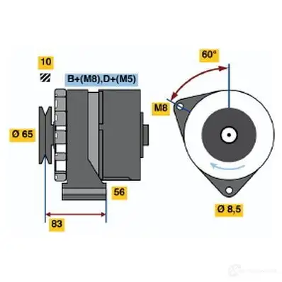Генератор BOSCH 5998910 0120469728 N1 (R) 14V 34/90A BX469728 изображение 0