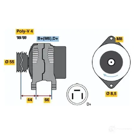 Генератор BOSCH 0123115013 GC (R) 14V 70A 305068 85KGN
