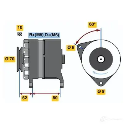 Генератор BOSCH 332293 0986036770 367 7 8Q90NFV изображение 0