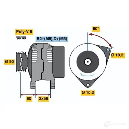Генератор BOSCH 296GTRK E8 (>) 14V 75/140A 305539 0124525030 изображение 11
