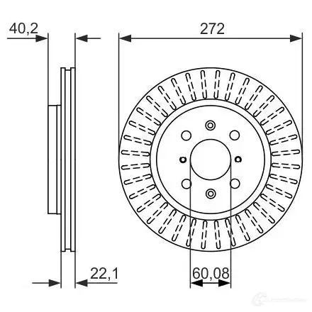 Тормозной диск BOSCH LOZXY 339992 BD1 619 0986479789 - Изображение 1