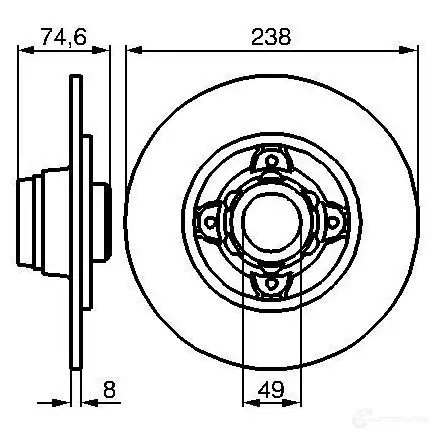 Тормозной диск BOSCH PBR2354 BD 479 339014 0986478557