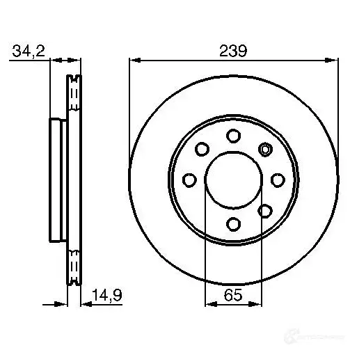 Тормозной диск BOSCH 5NZDT 0986479b42 BD204 3 1193479234 изображение 3