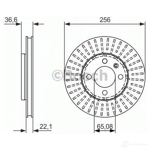 Тормозной диск BOSCH 0986479776 BD1606 E1 90 R -02C0381/0234 339982 изображение 4