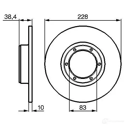 Тормозной диск BOSCH E1 90 R - 02C0100/0071 0986478103 338742 BD92