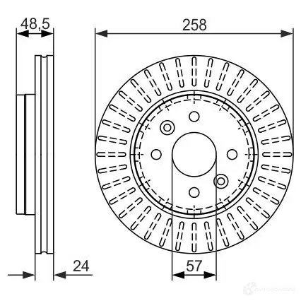 Тормозной диск BOSCH BD1 514 339887 3MYFO 0986479676
