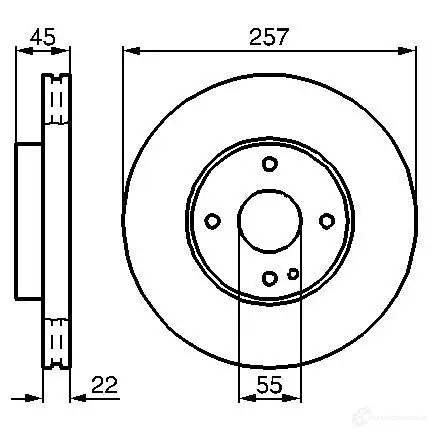 Тормозной диск BOSCH FHV2U5P BD 556 0986478638 339079