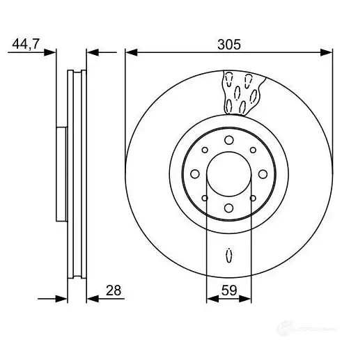 Тормозной диск BOSCH 339755 DMX7VK0 BD138 0 0986479530