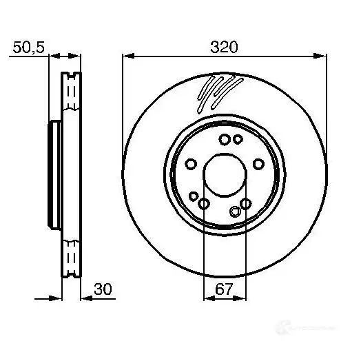 Тормозной диск BOSCH RSNB7RM 0986478791 339179 BD 697 изображение 0