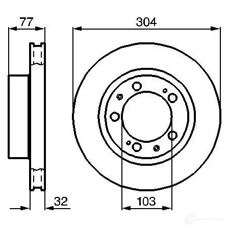 Тормозной диск BOSCH 338896 B D340 0986478409 QR2O38 изображение 0