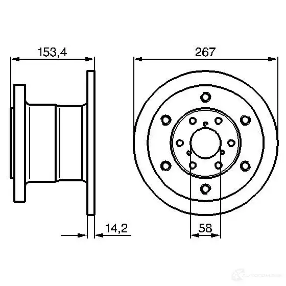 Тормозной диск BOSCH BD 564 0986478647 339087 VK1BQT изображение 0