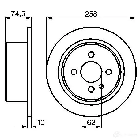 Тормозной диск BOSCH 0986478563 ZT8W40Y BD 485 339018