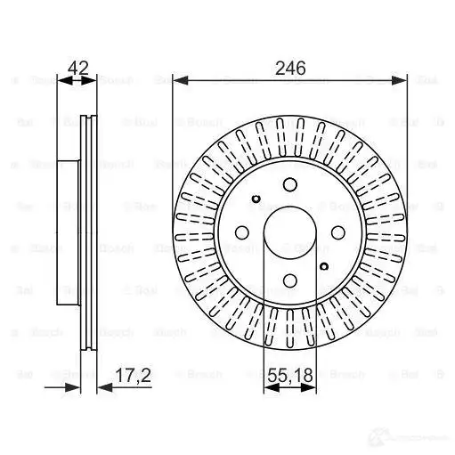 Тормозной диск BOSCH BD15 99 339975 0986479769 30UU59 - Изображение 1