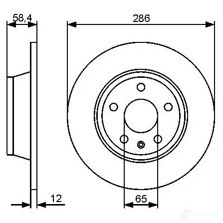 Тормозной диск BOSCH B D1288 0986479465 8CVAACI 339706 - Изображение 1
