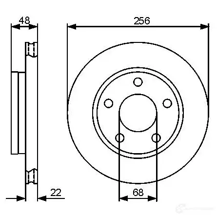 Тормозной диск BOSCH 339704 0986479463 BD1325 E1 90 R -02C0381/0236