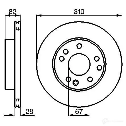 Тормозной диск BOSCH 338993 HB8FVR BD45 1 0986478528 изображение 0