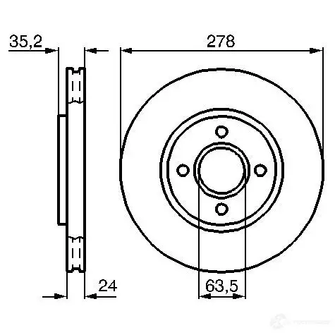 Тормозной диск BOSCH 0986478670 WQ2K2AV BD5 86 339106 изображение 0