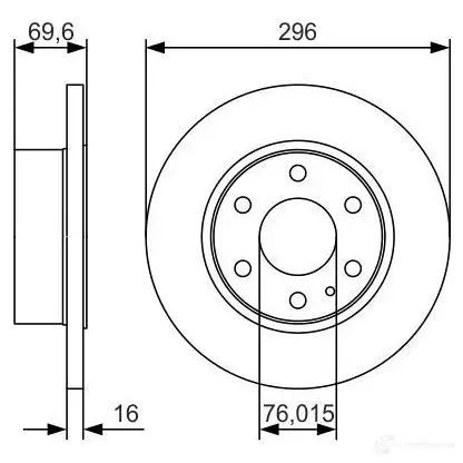 Тормозной диск BOSCH 340193 BD 2123 JSF2CQ 0986479a51 изображение 3