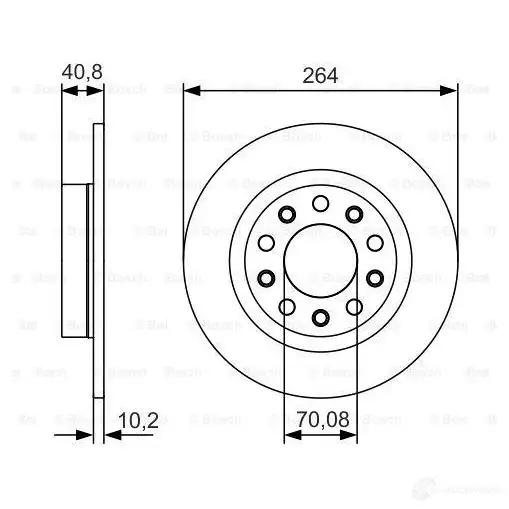 Тормозной диск BOSCH BD 2180 E1 90 R -02C0371/0143 0986479c41 340262 изображение 5