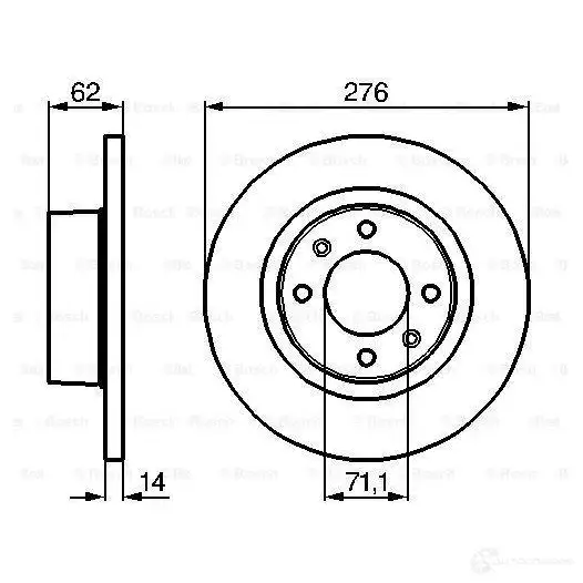 Тормозной диск BOSCH 339277 CD1140 BD8 78 0986478981 изображение 0