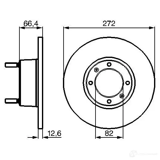 Тормозной диск BOSCH 0986478402 BD33 4 5YWYT 338891