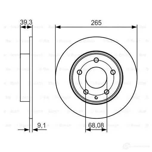 Тормозной диск BOSCH 340247 E1 90 R -02C0371/0144 0986479c26 BD 2165 изображение 5