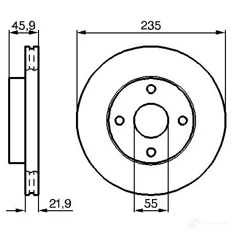 Тормозной диск BOSCH MWZJ0C 0986478787 B D695 339177