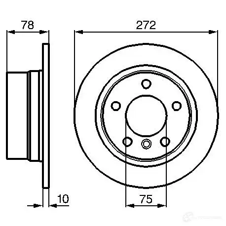 Тормозной диск BOSCH BD559 E1 90 R -02C0372/0269 0986478641 339082
