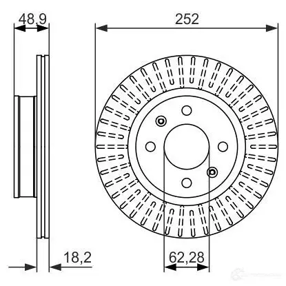 Тормозной диск BOSCH BD1 600 339976 ZZVL81Q 0986479770 изображение 0