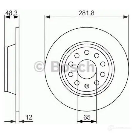 Тормозной диск BOSCH YXDW9 BD20 94 1193479307 0986479b93 изображение 3