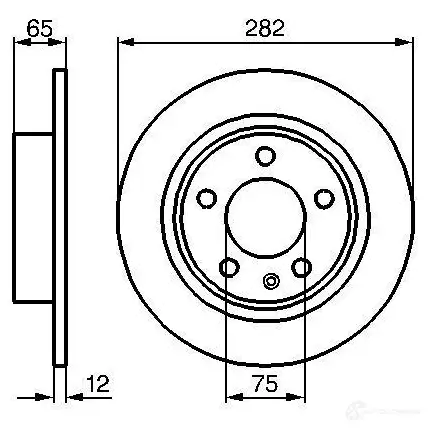 Тормозной диск BOSCH 0986478891 339254 E1 90 R -02C0372/0043 BD790
