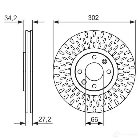 Тормозной диск BOSCH 339625 0986479376 XYYKZVO B D1244