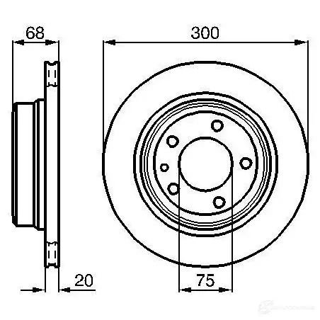 Тормозной диск BOSCH R1EGG B D263 0986478320 338853