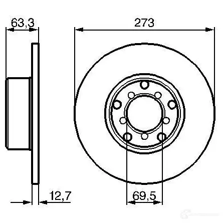 Тормозной диск BOSCH BD5 2 338717 PLLAT 0986478055 изображение 0