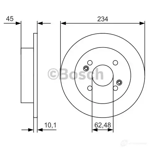 Тормозной диск BOSCH 0986479d02 BD2 423 340280 0I0JA - Изображение 1