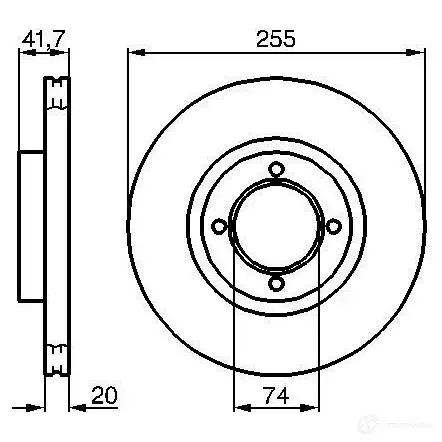 Тормозной диск BOSCH 338744 0986478106 BD9 5 G44KCD