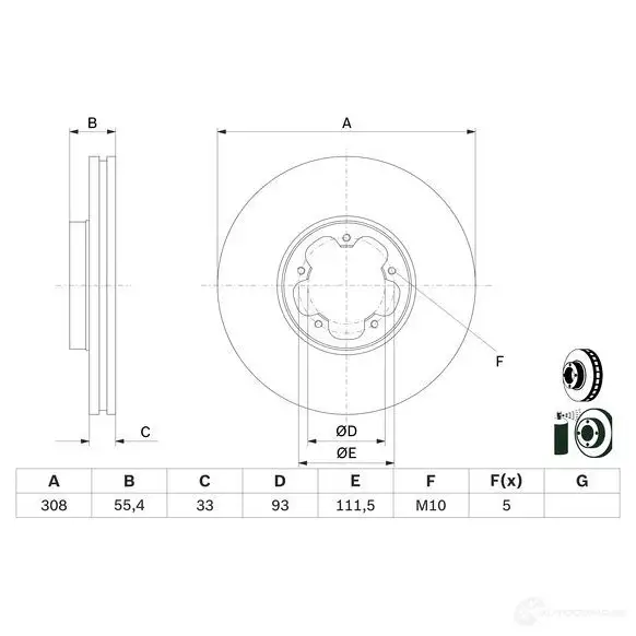 Тормозной диск BOSCH 0986479d40 BS3II FS 1437241168