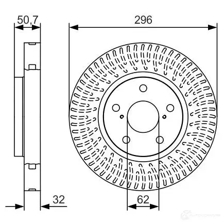 Тормозной диск BOSCH L1V1A1 BD 1836 0986479t37 340525 изображение 0